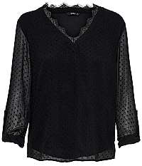 ONLY Dámska blúzka ONLMACY L/S FOLD UP TOP WVN Black