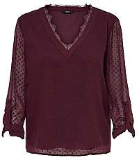 ONLY Dámska blúzka ONLMACY L/S FOLD UP TOP WVN Port Royale