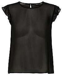 ONLY Dámska blúzka Star S/L Chiffon Top Wvn Black