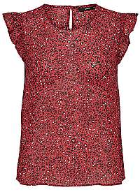 ONLY Dámska blúzka Star S/L Chiffon Top Wvn Flame Scarlet Leo