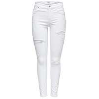 ONLY Dámske džínsy Blush Mid Sk Ank Destory Rea0730 White