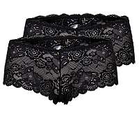 ONLY Dámske nohavičky Chloe Lace Brief 2-pack Colour Acc Black L