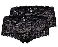 ONLY Dámske nohavičky Chloe Lace Brief 2-pack Colour Acc Black XS