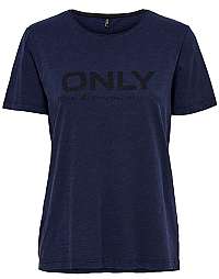 ONLY Dámske tričko Logo Slub DNM Tee Dark Blue Denim M