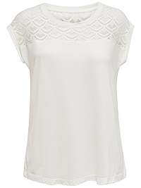 ONLY Dámske tričko Nicole S/S Mix Top Jrs Cloud Dancer XS