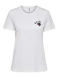 ONLY Dámske tričko ONLKITA LIFE REG S / S BEE TOP BOX CO JRS Bright White QUEEN XS