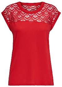 ONLY Dámske tričko ONLNICOLE S/S MIX TOP NOOS High Risk Red XL