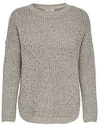 ONLY Dámsky sveter ONLBERNICE L / S ROUND Pullover KNT Noosa Light Grey Melange L