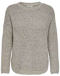 ONLY Dámsky sveter ONLBERNICE L / S ROUND Pullover KNT Noosa Light Grey Melange S