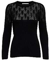 ONLY Dámsky sveter ONLFCANAN L/S PULLOVER KNT Black M