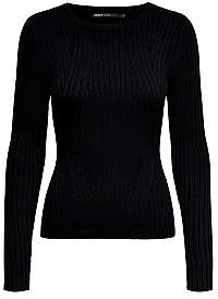 ONLY Dámsky sveter ONLNATALIA L/S RIB PULLOVER KNT NOOS Black L