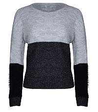 ONLY Dámsky sveter Santana L/S Block Pullover KNT Light Grey Melange L