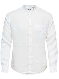ONLY&SONS Pánska košeľa Luke LS Linen Mandarine Shirt M