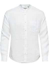 ONLY&SONS Pánska košeľa Luke LS Linen Mandarine Shirt M