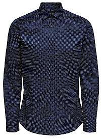 ONLY&SONS Pánska košeľa ONSALVES LS 2-PLY EASY IRON AOP SHIRT Dress Blue s M