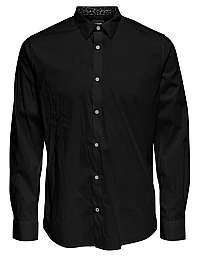 ONLY&SONS Pánska košeľa ONSENRICO LS STRETCH SHIRT Black M