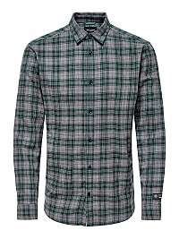 ONLY&SONS Pánska košeľa ONSOLES LS BRUSHED FLANNEL CHECK SHIRT Dark est Spruce M
