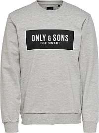 ONLY&SONS Pánska mikina ONSNORMIE REG NECK SWEAT Light Grey Melange L