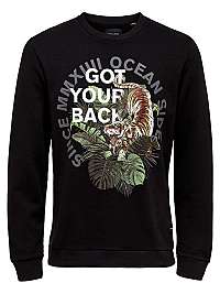 ONLY&SONS Pánska mikina Pedley Crew Sweat Black XXL