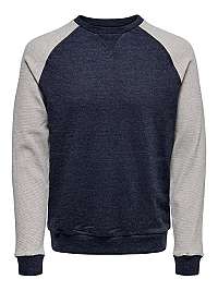 ONLY&SONS Pánska mikina Raglan Structure Sweat Medium Grey L