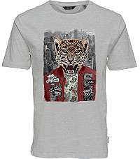 ONLY&SONS Pánske tričko Loris Ss Funny Tee Light Grey Melange S