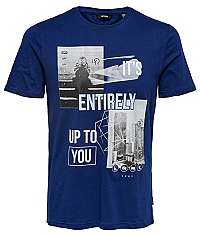 ONLY&SONS Pánske tričko ONSBERGE SS CAMP TEE Estate Blue L