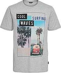 ONLY&SONS Pánske tričko ONSCAM SLIM SS TEE Light Grey Melange XXL