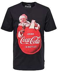 ONLY&SONS Pánske tričko onsCOCA COLA XMAS REG TEE Black XS