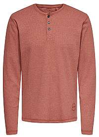 ONLY&SONS Pánske tričko ONSHOW GRANDAD LS14 Cinnabar M