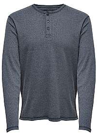 ONLY&SONS Pánske tričko ONSHOW GRANDAD LS14 Dress Blues M