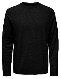 ONLY&SONS Pánsky sveter ONSMIKKEL 12 SOFT CREW RAGLAN KNIT Black L