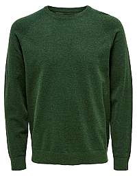 ONLY&SONS Pánsky sveter ONSMIKKEL 12 SOFT CREW RAGLAN KNIT Dark est Spruce L