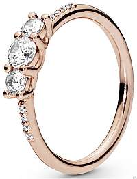 Pandora Bronzový prsteň s čírymi kamienkami 186242CZ 56 mm