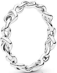 Pandora Strieborný prsteň Prepletená srdce 198018 58 mm