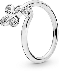 Pandora Strieborný prsteň s kvetom 197988CZ 56 mm