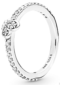 Pandora Strieborný prsteň s motýlikom 197948CZ 58 mm