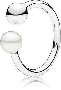 Pandora Strieborný prsteň s pravou perlou 197573P 56 mm