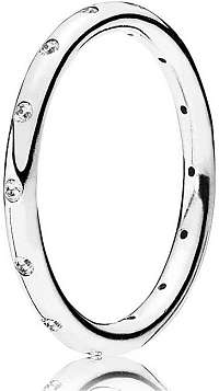 Pandora Strieborný prsteň s trblietavými kamienkami 190945CZ 58 mm