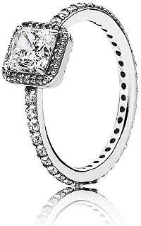 Pandora Strieborný prsteň so žiarivými kamienkami 190947CZ 58 mm