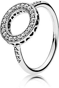 Pandora Strieborný trblietavý prsteň 191039CZ 58 mm