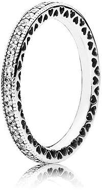 Pandora Zamilovaný prsteň s kryštálmi 190963CZ-56 56 mm