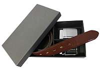 Penny Belts Darčekový set opasku-020-22 a 4PS hnedý