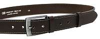 Penny Belts Pánsky kožený opasok-1-40 Tmavo hnedý 115 cm