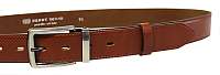 Penny Belts Pánsky kožený spoločenský opasok-020-2-43 Hnedý 90 cm