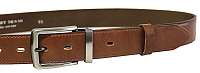 Penny Belts Pánsky kožený spoločenský opasok-020-2-48 Hnedý 100 cm