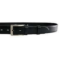 Penny Belts Pánsky kožený spoločenský opasok-020-4-60 Čierny 110 cm