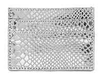Pieces Dámska peňaženka PCNAINA LEATHER SNAKE CARDHOLDER Silver Colour snake