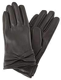 Pieces Dámske rukavice PCKASLE BOW LEATHER GLOVE Black M