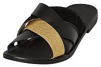 Pieces Dámske šľapky Cari Leather Sandal Black