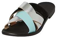 Pieces Dámske šľapky Cari Leather Sandal Silver